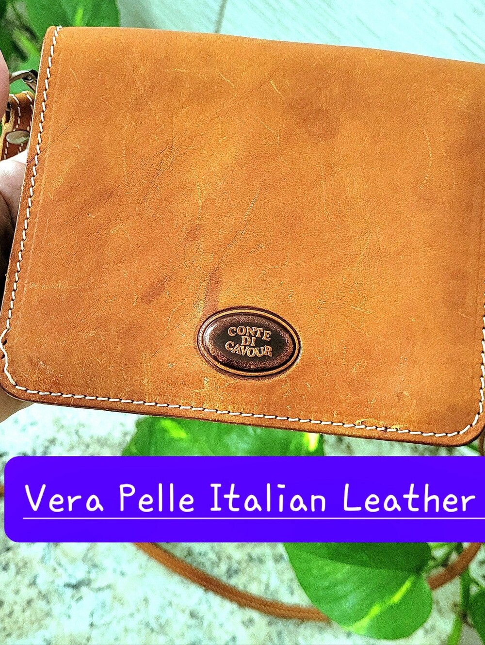 Vintage Vera Pelle Italian Leather Shoulder Crossbody Mini Handbag